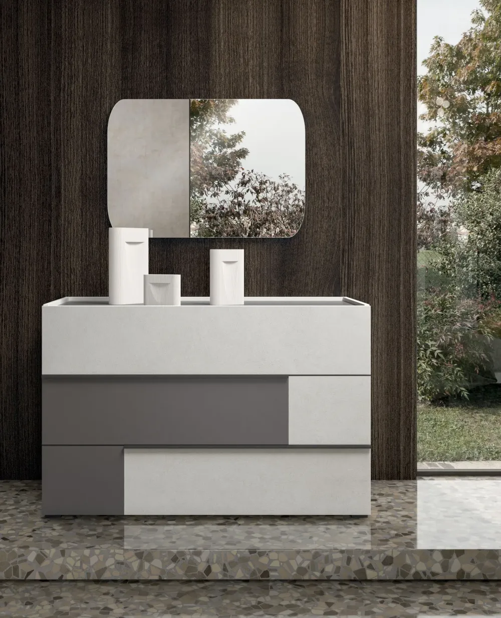 Camera da letto Night 13 power in laminato a prezzo Outlet^ZG Mobili Sale