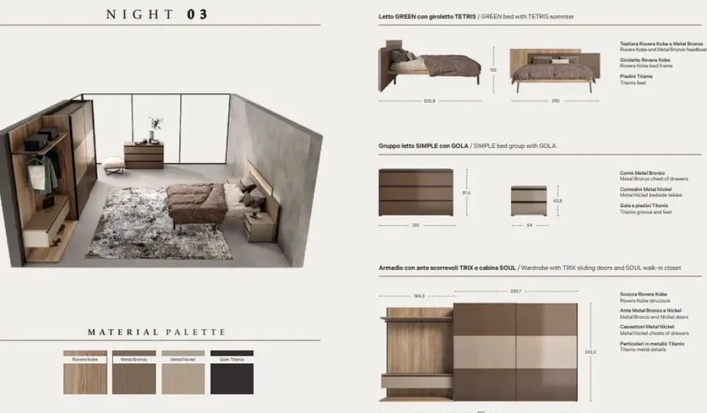Discount Camera da letto Night 03 power in laminato a prezzo scontato Camere Da Letto