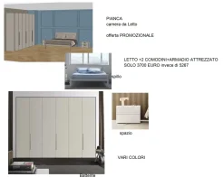 Camera da letto spillo   spazio e battente   in laccato opaco a prezzo Outlet^Pianca