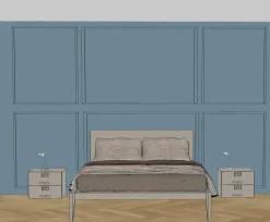 Camera da letto spillo spazio e battente in laccato opaco a prezzo Outlet^Pianca