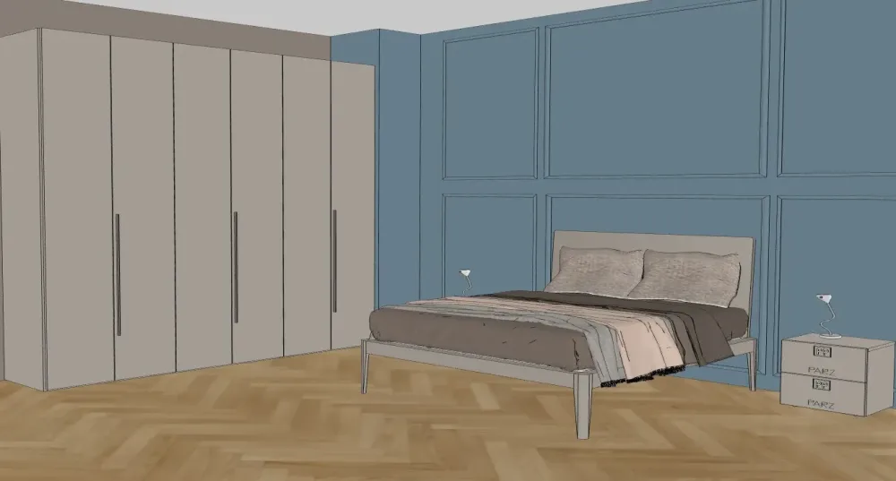 Camera da letto spillo spazio e battente in laccato opaco a prezzo Outlet^Pianca