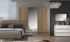 Collezione esclusiva Camera da letto Silver 6 in laminato a prezzo ribassato- Camere Da Letto