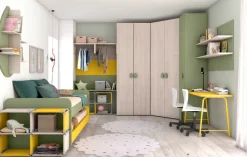 Colombini Casa Cameretta C304 in laminato opaco a prezzo Outlet- Camerette