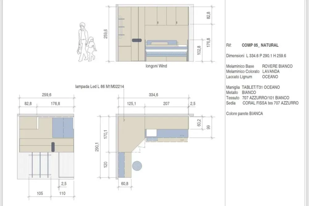Clearance Cameretta Camera con cabina con letto a soppalco scorrevole scontata Camerette