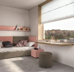 Cameretta Camera per teenager funzionale e moderna letti a terra in offerta^ZG Mobili