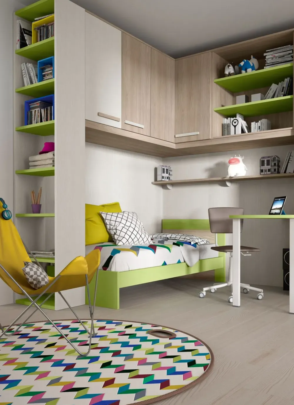 San Martino Mobili Cameretta Cameretta a ponte 15 letti a terra in offerta- Camerette