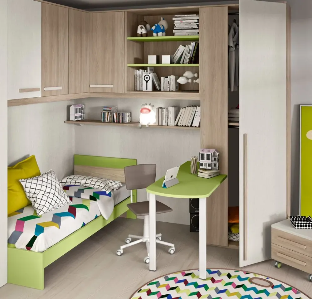 San Martino Mobili Cameretta Cameretta a ponte 15 letti a terra in offerta- Camerette