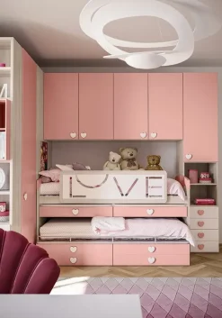 Giessegi Cameretta Cameretta a ponte con cabina-spogliatoio di scontata del 40% con letto a castello scorrevole a prezzo scontato- Camerette