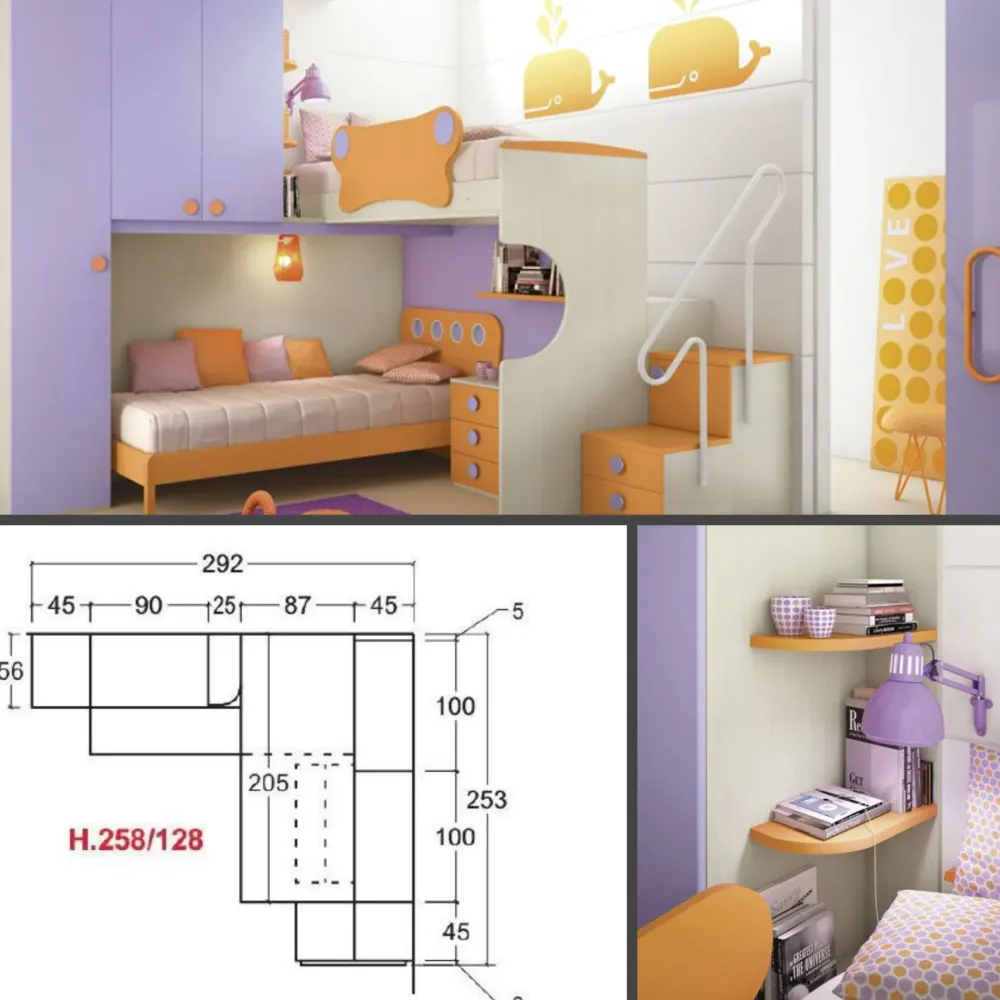 Cameretta Cameretta a soppalco 24 con letto a soppalco scontata Camerette