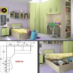 Hot Cameretta Cameretta armadio a ponte 8 con un ribasso imbattibile Camerette