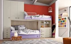 Cameretta Cameretta asoppalco 23 in laminato opaco a prezzo Outlet Camerette