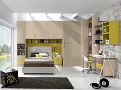 Cameretta Cameretta componibile mod.francy con armadio-angolare con letto a terra in offerta^Gruppo Silwood Online