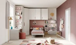 Cameretta Cameretta con cabina-spogliatoio di in promo-sconto del 45% letti a terra a prezzo scontato^Mistral New