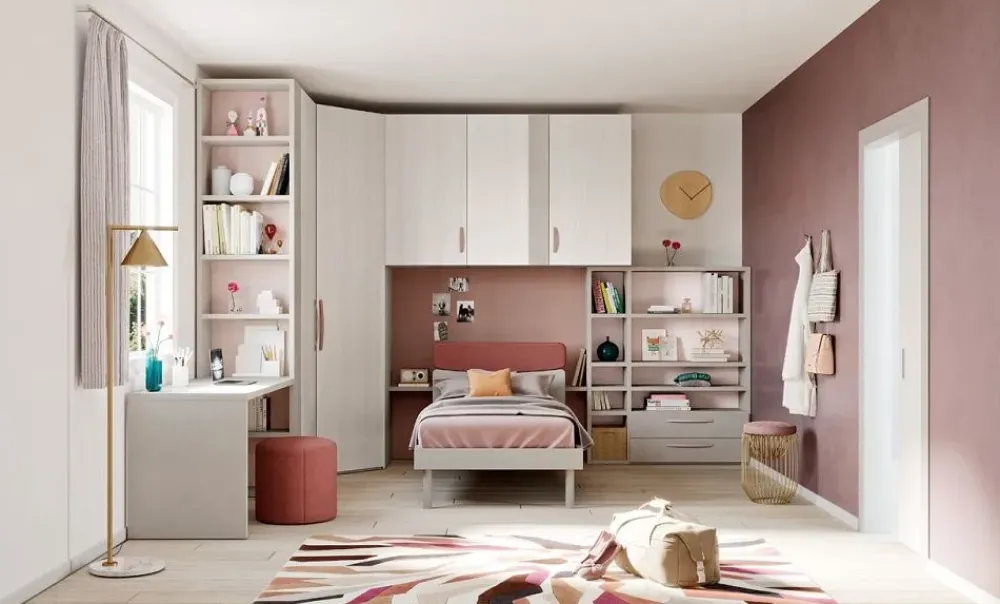 Cameretta Cameretta con cabina-spogliatoio di in promo-sconto del 45% letti a terra a prezzo scontato^Mistral New