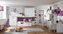 Cameretta Cameretta con letto-soppalco lineare del programma mod.afrodite in promo-sconto del 50% con letto a soppalco a prezzo scontato^Gruppo Silwood New