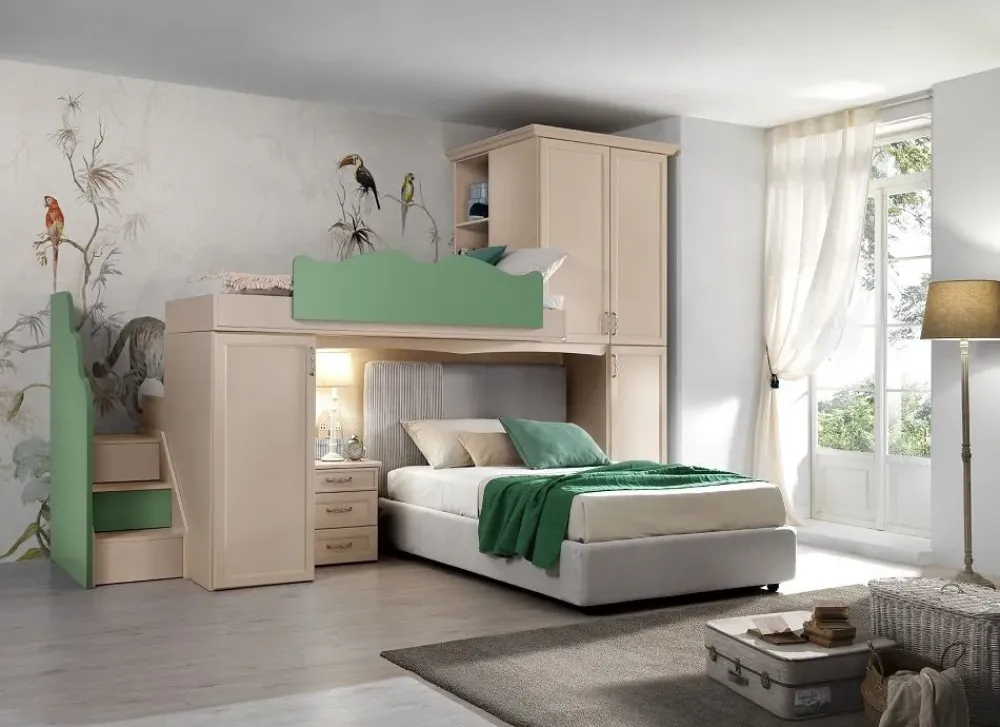 Cameretta Cameretta con letto a soppalco mod. nancy in promo-sconto del 40% con uno sconto imbattibile Camerette