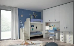 Online Cameretta Cameretta con letti a castello di scontata del 30% in laminato materico a prezzo Outlet Camerette