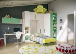 Giessegi Cameretta Cameretta con letto singolo a parete di scontata del 40% con letti a scomparsa in offerta- Camerette