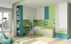 Mistral Cameretta Cameretta con ponte-angolare di scontata del 30% letti a terra in offerta- Camerette