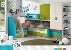 New Cameretta Cameretta con soppalco angolare mod.first in promo-sconto del 50% SCONTATA Camerette