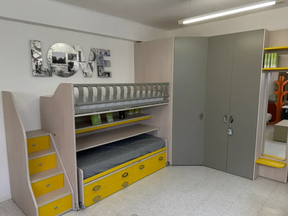 Moretti Compact Camerette Cameretta Cameretta con soppalco con letto a soppalco scontata- Camerette