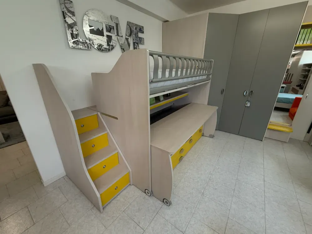 Moretti Compact Camerette Cameretta Cameretta con soppalco con letto a soppalco scontata- Camerette