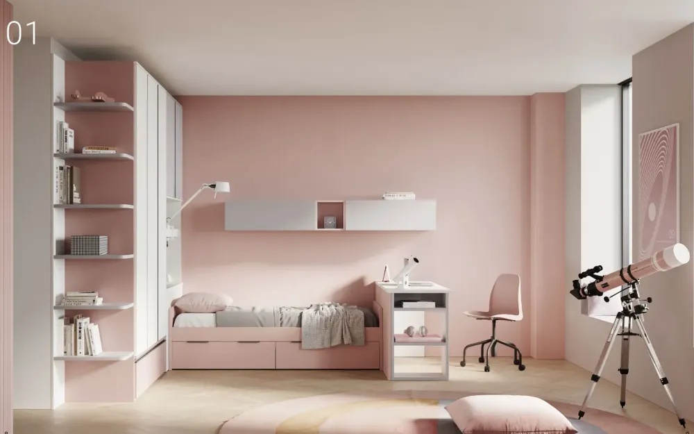 Cameretta Cameretta dal design moderno in laminato materico a prezzo Outlet^San Martino Mobili Online