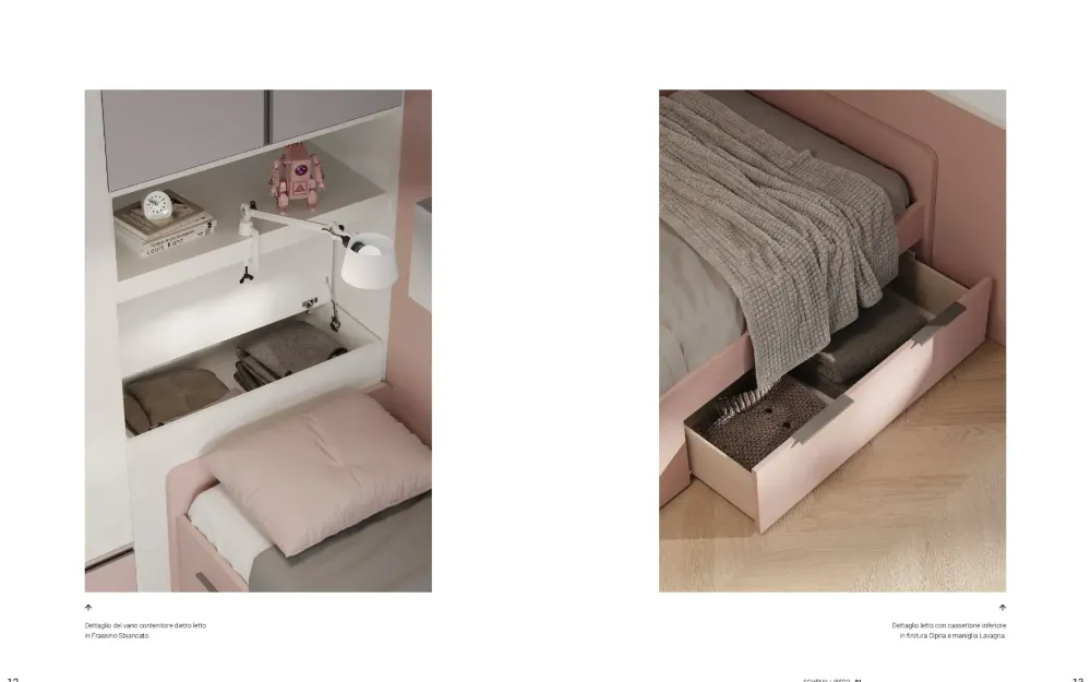 Cameretta Cameretta dal design moderno in laminato materico a prezzo Outlet^San Martino Mobili Online