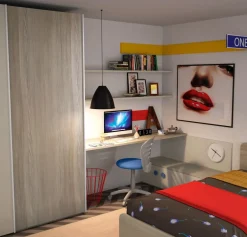 Cameretta Cameretta moderna 4 letti a terra a prezzo Outlet^San Martino Mobili Hot