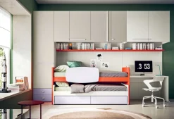 Cameretta Cameretta ponte  di in laminato opaco in Offerta Outlet Camerette