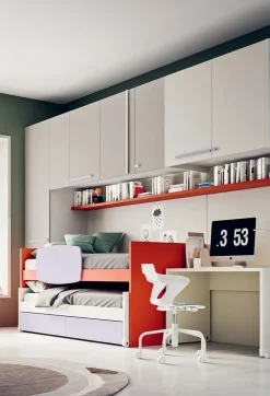 Cameretta Cameretta ponte  di in laminato opaco in Offerta Outlet Camerette