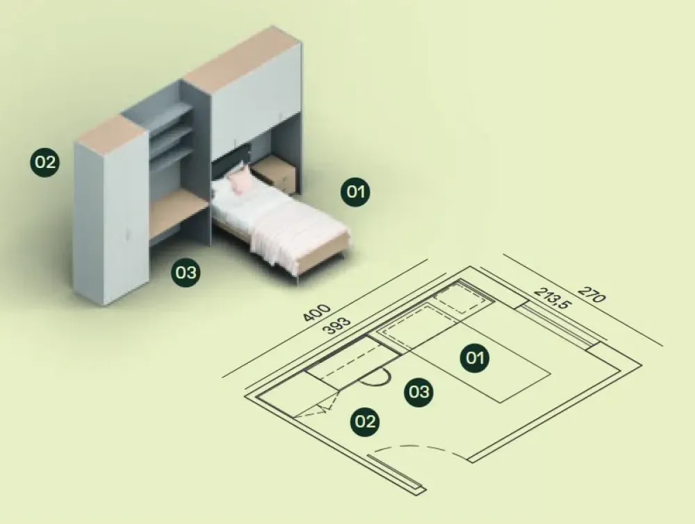 Cameretta Cameretta ponte 39 con letto a ponte a prezzo Outlet^Mistral Clearance