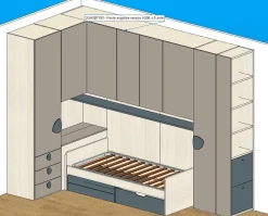 Cameretta Cameretta visone/petrolio in legno in Offerta Outlet^Imab Sale