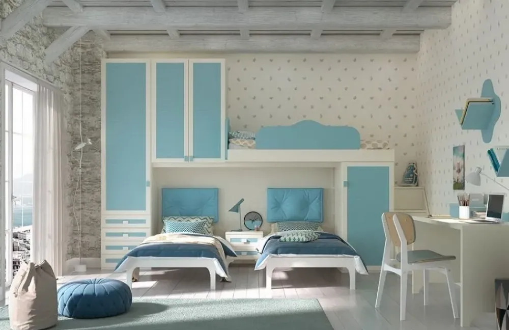 Corazzin Cameretta Cameretta-soppalco mod.frame di scontata del 30% letti a terra scontata- Camerette