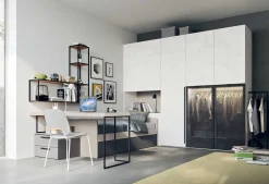 Cameretta in OFFERTA OUTLET. Ante in vetro, design moderno.^Clever Discount