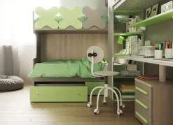 San Martino Mobili Cameretta Composizione 23 in legno a prezzo Outlet- Camerette