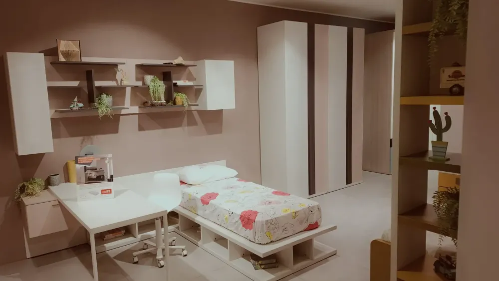 Cameretta Composizione h010 letti a terra in offerta^Doimo CityLine Hot