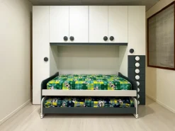 Artigianale Cameretta Composizione t01 in laminato materico a prezzo Outlet- Camerette