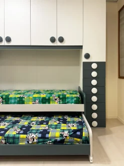 Artigianale Cameretta Composizione t01 in laminato materico a prezzo Outlet- Camerette