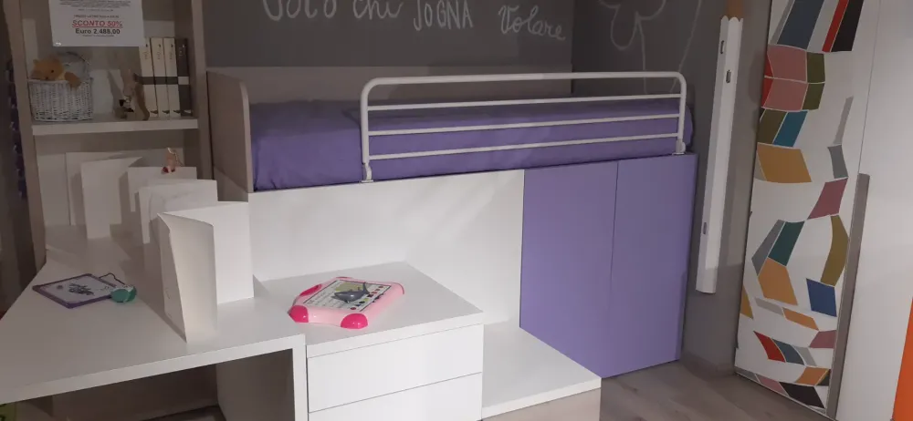 Dielle Cameretta box 6 con letto a soppalco in offerta- Camerette