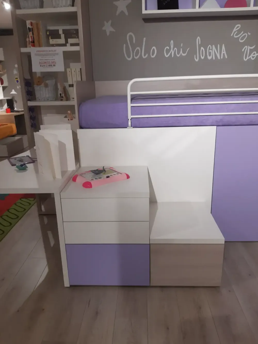 Dielle Cameretta box 6 con letto a soppalco in offerta- Camerette