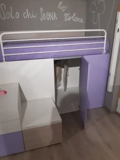 Dielle Cameretta box 6 con letto a soppalco in offerta- Camerette