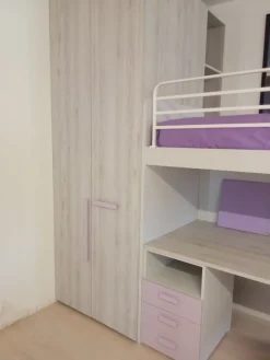 Cameretta Fantasy rosa con letto a castello scontata^ZG Mobili Clearance