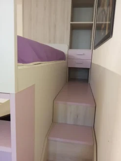 Cameretta Fantasy rosa con letto a castello scontata^ZG Mobili Clearance
