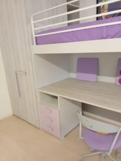 Cameretta Fantasy rosa con letto a castello scontata^ZG Mobili Clearance