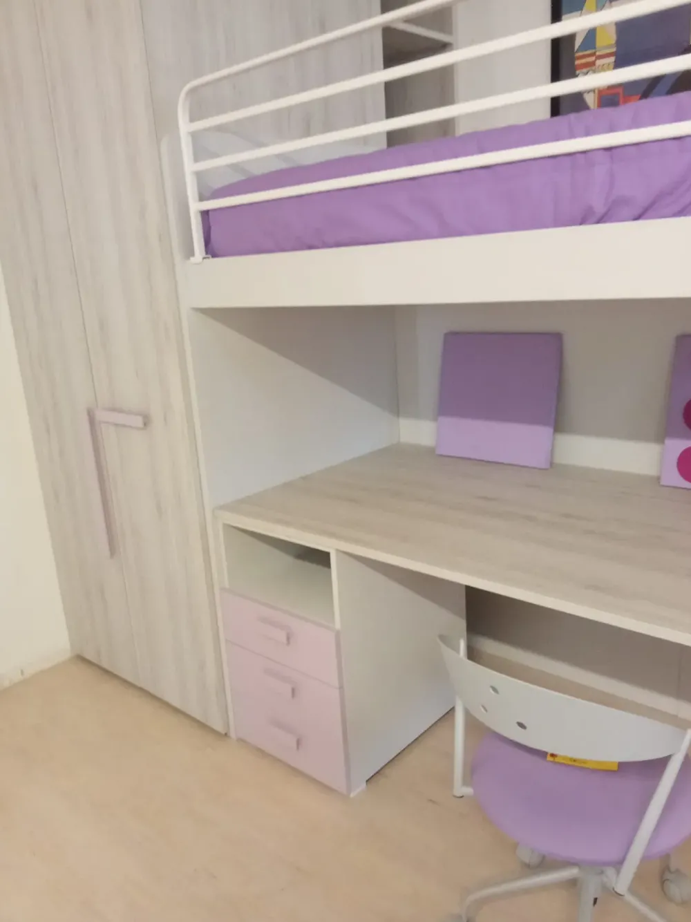 Cameretta Fantasy rosa con letto a castello scontata^ZG Mobili Clearance