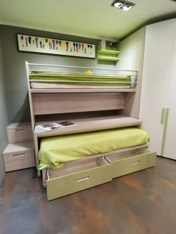 Cameretta Genius  con letto a castello scorrevole scontata Camerette
