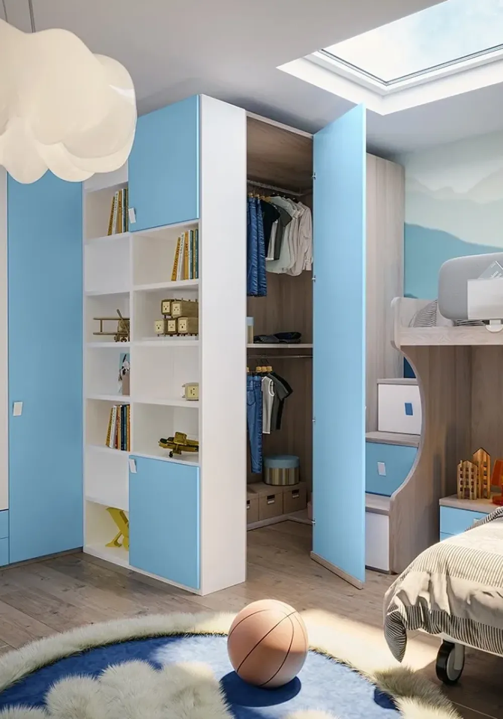 Outlet Cameretta in laccato opaco Cameretta con letto a castello di scontata del 40% scontata a PREZZI OUTLET Camerette