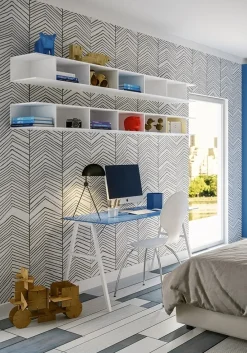 Cameretta in laccato opaco Cameretta  completa con letto imbottito di scontata del 40% scontata a PREZZI OUTLET^Giessegi Outlet