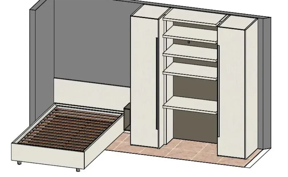 Cameretta in laminato materico Cameretta letto 1p 1/2 moretti compact Moretti compact scontata a PREZZI OUTLET^Moretti Compact Camerette Hot